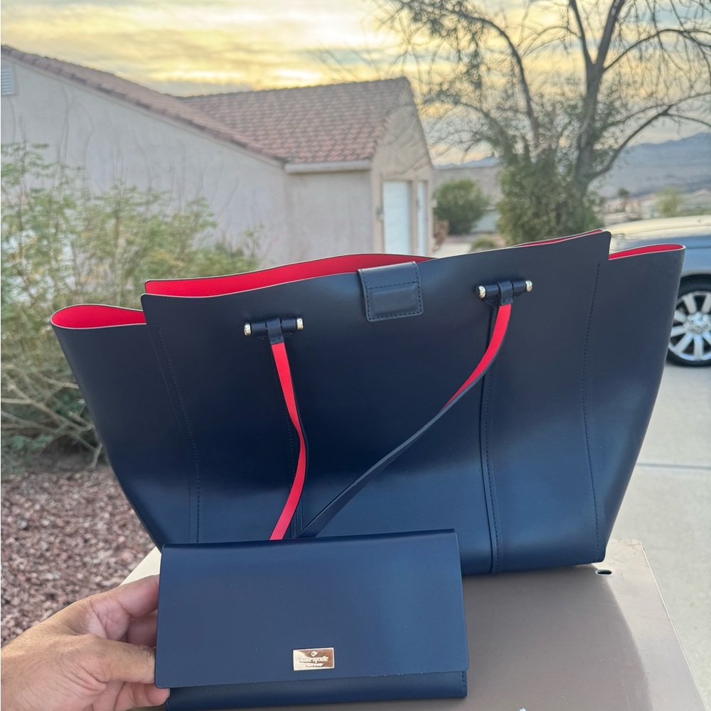 Kate Spade Navy and Red Tote Bag